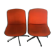 Paire de fauteuils de bureau pivotant orange année 70