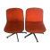 Paire de fauteuils de bureau pivotant orange année 70