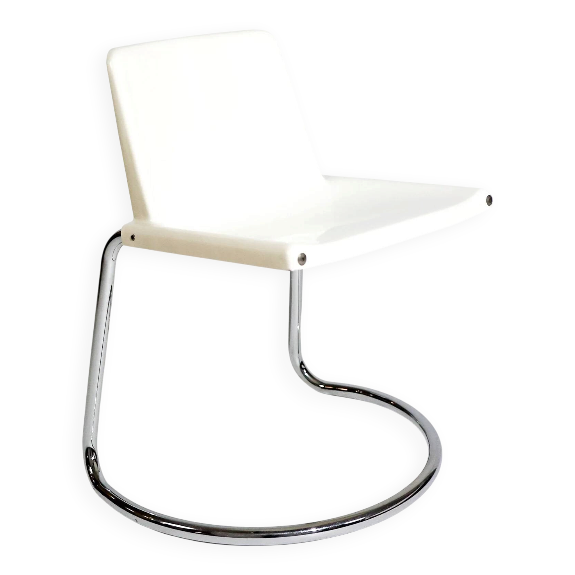 Vintage Alessia chair by Giotto Stoppino for Driade, Italy, 1970s – white ABS and chrome