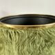 Pouf chest moumoute green and gold vintage years 60-70