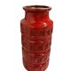 Vintage geometric red ceramic vase Scheurich WG