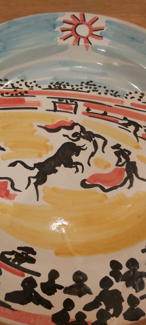 Assiette décorative tauromachie 1970