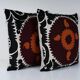 Set of 2 vintage embroidered cushion covers 66x71 cm