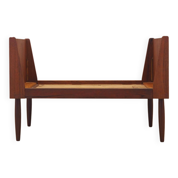 Lit en teck, design danois, années 1970, production : Danemark