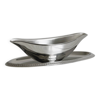 Saucière en métal inox brillant