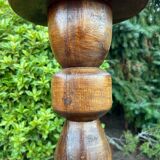 Vintage Wooden Plant Table, Tall Pedestal Side Table, Farmhouse Interior Style, Mid Century Furniture