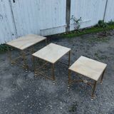 Marble and brass nesting table