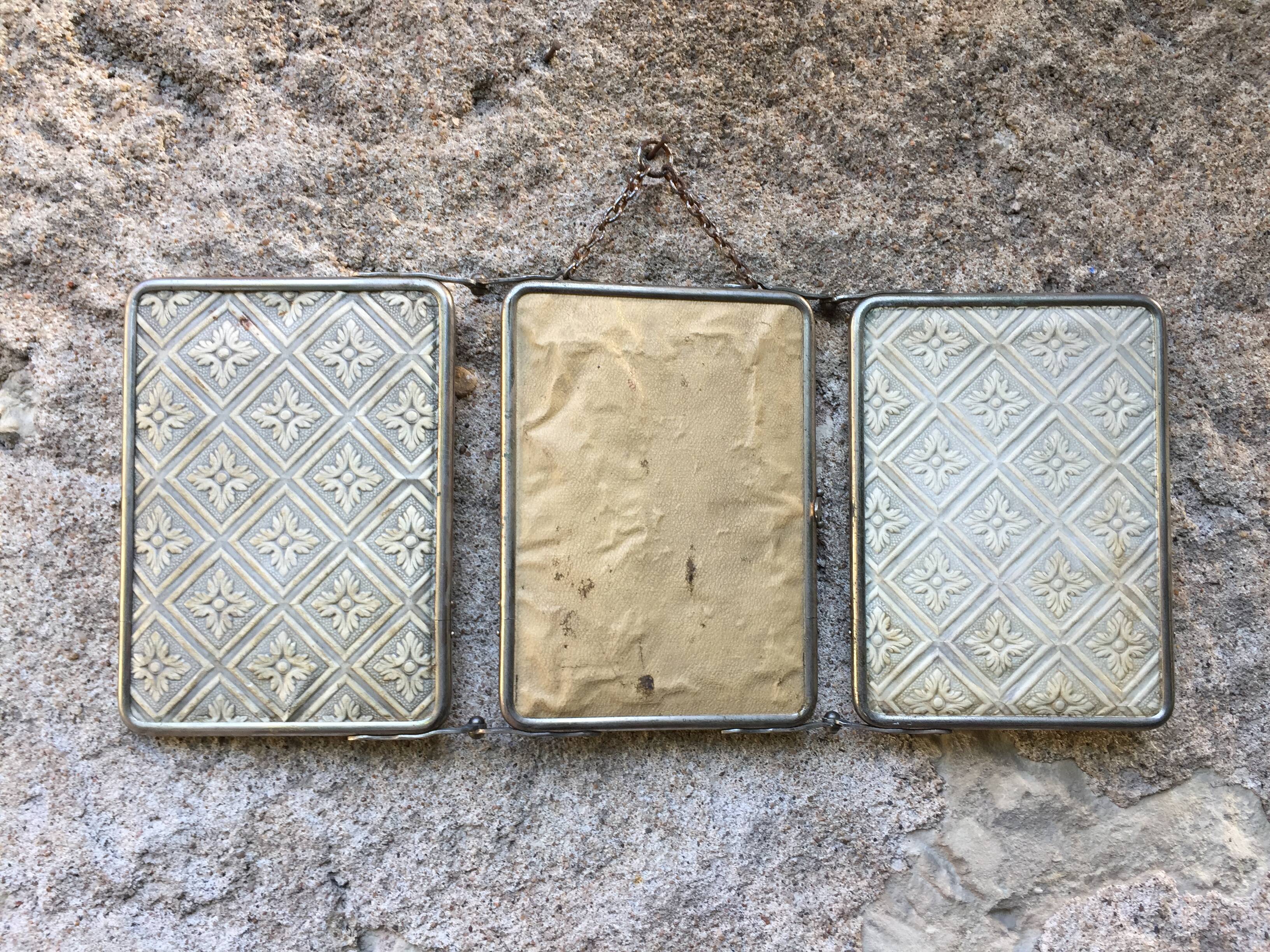 Barber triptych mirror beveled 51 x 22 cm