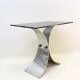 Space age side table in brushed steel, 1970s
