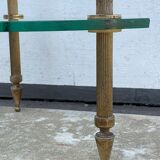 Neoclassical corner or corner seat, 3 levels in white tempered glass