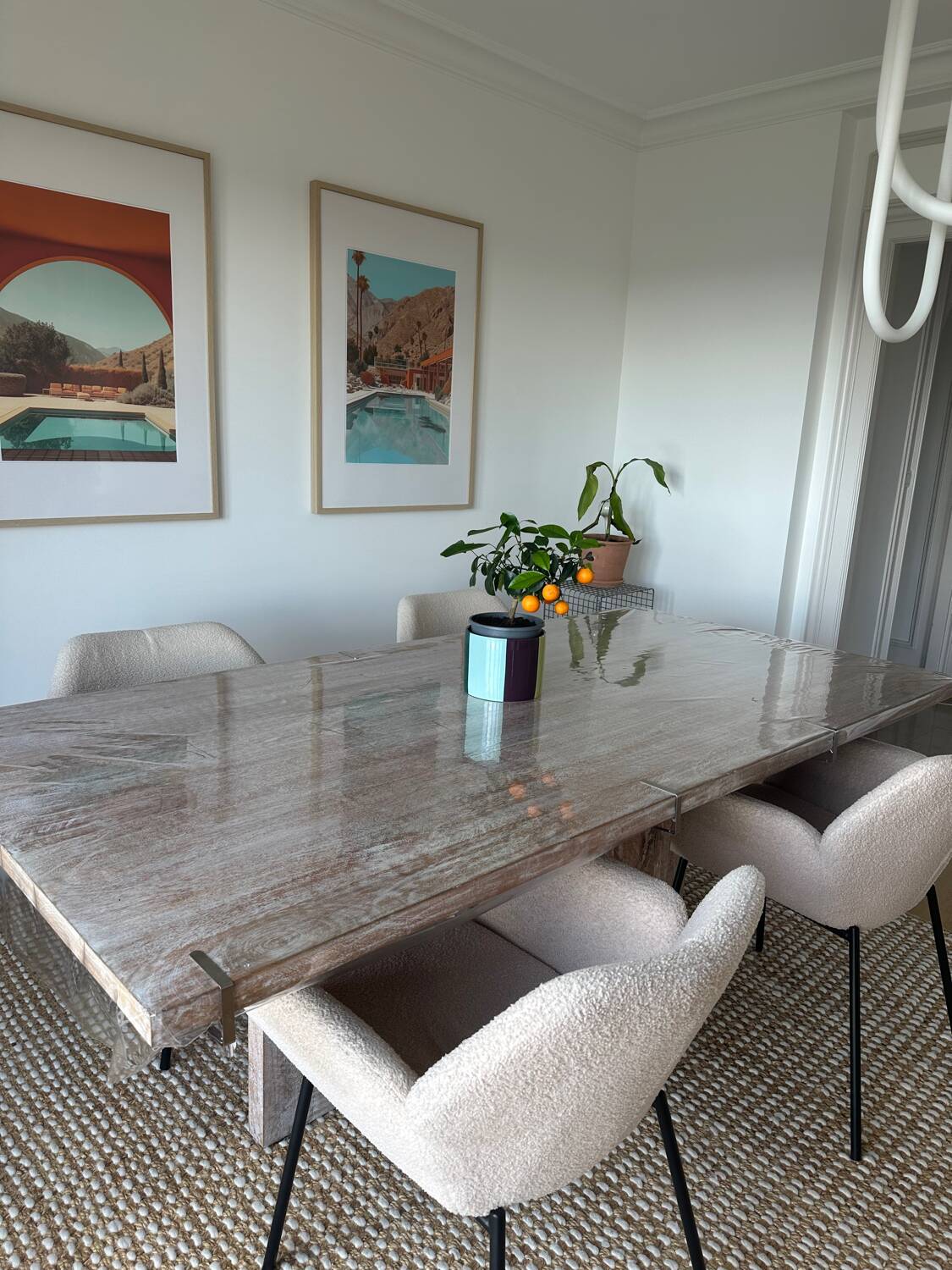 Mango wood dining table