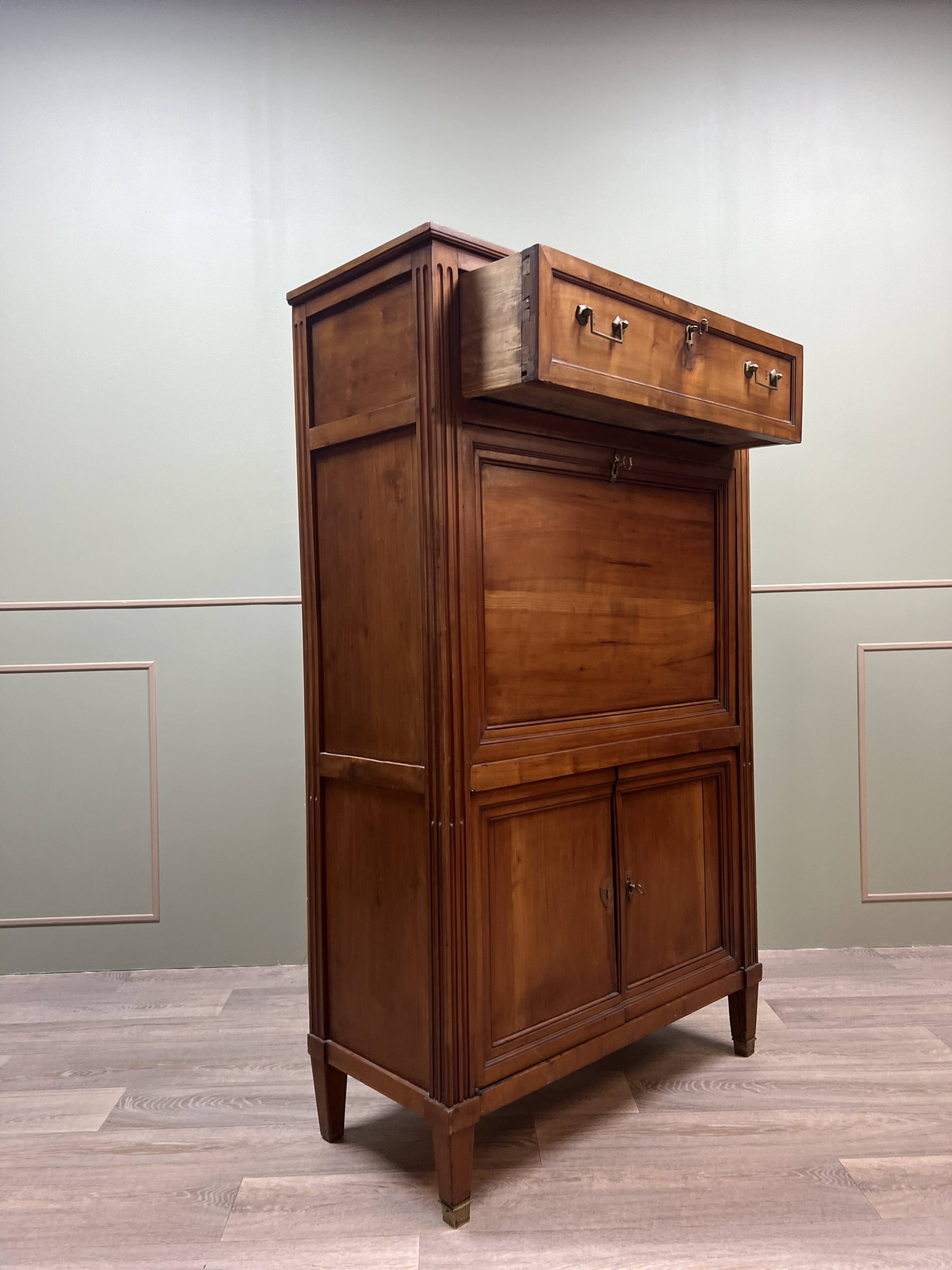 Secretary In Natural Wood Louis XVI XVIII Eme Century