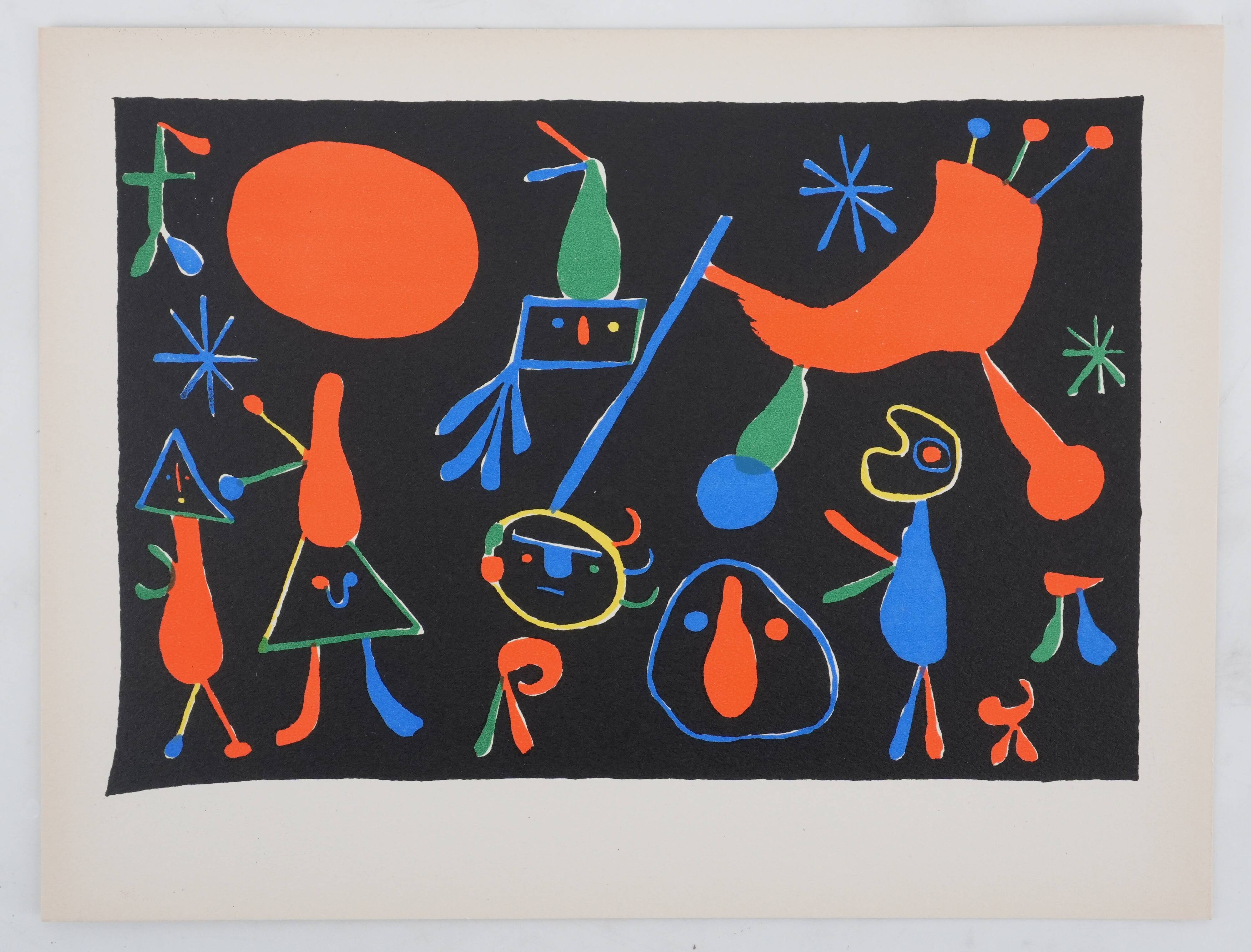 Joan Miro: Characters in the Stars, lithograph