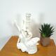Porcelain lamp swans with vintage gold details