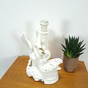 Porcelain lamp swans with vintage gold details