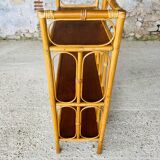 3-tier rattan bamboo shelf, circa 1960's