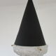 Conical suspension in metal and frosted glass design 60s - 70s