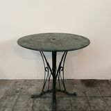 Garden table, wrought iron outdoor pedestal table