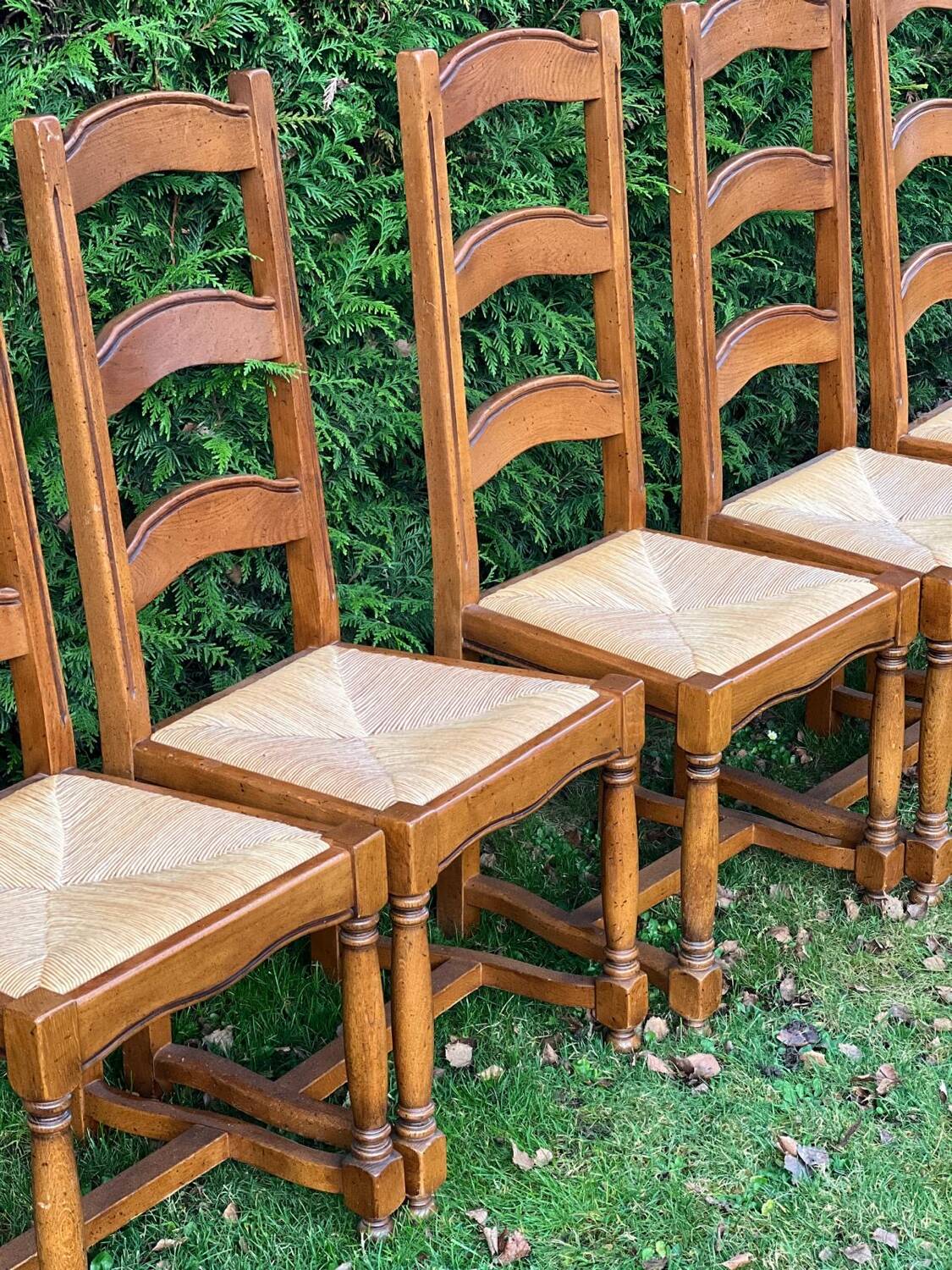 6 oak farmhouse chairs