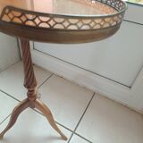 Tripod pedestal table. Bean shape with gallery.
