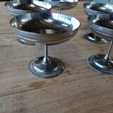 5 antique stainless steel ice cream cups