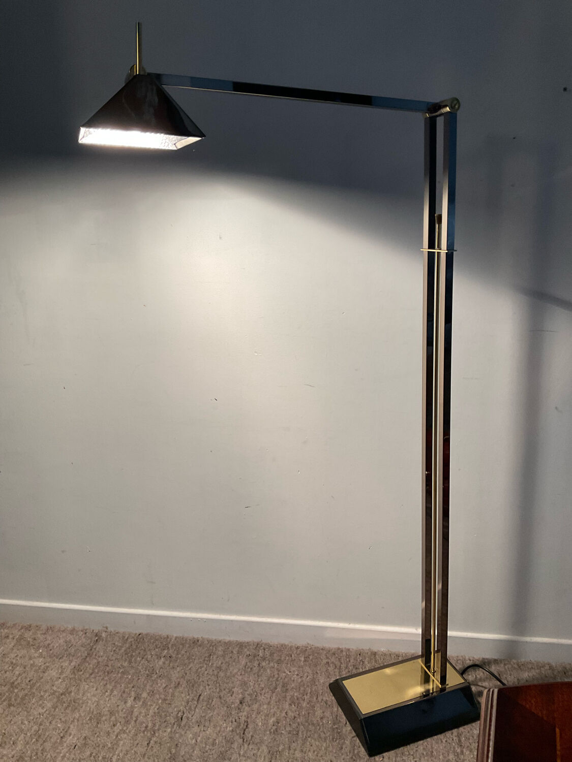 Golden Deknudt floor lamp from the 70s