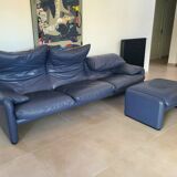 Cassina Maralunga leather sofa design Vico Magistretti