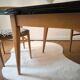 Vintage table in aqua Formica with extensions – Wooden legs