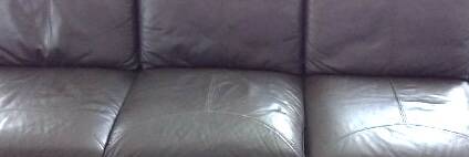 Black leather sofa