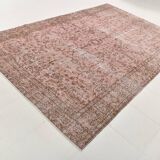 Pink & Brown Large Vintage Rug, 213x325Cm
