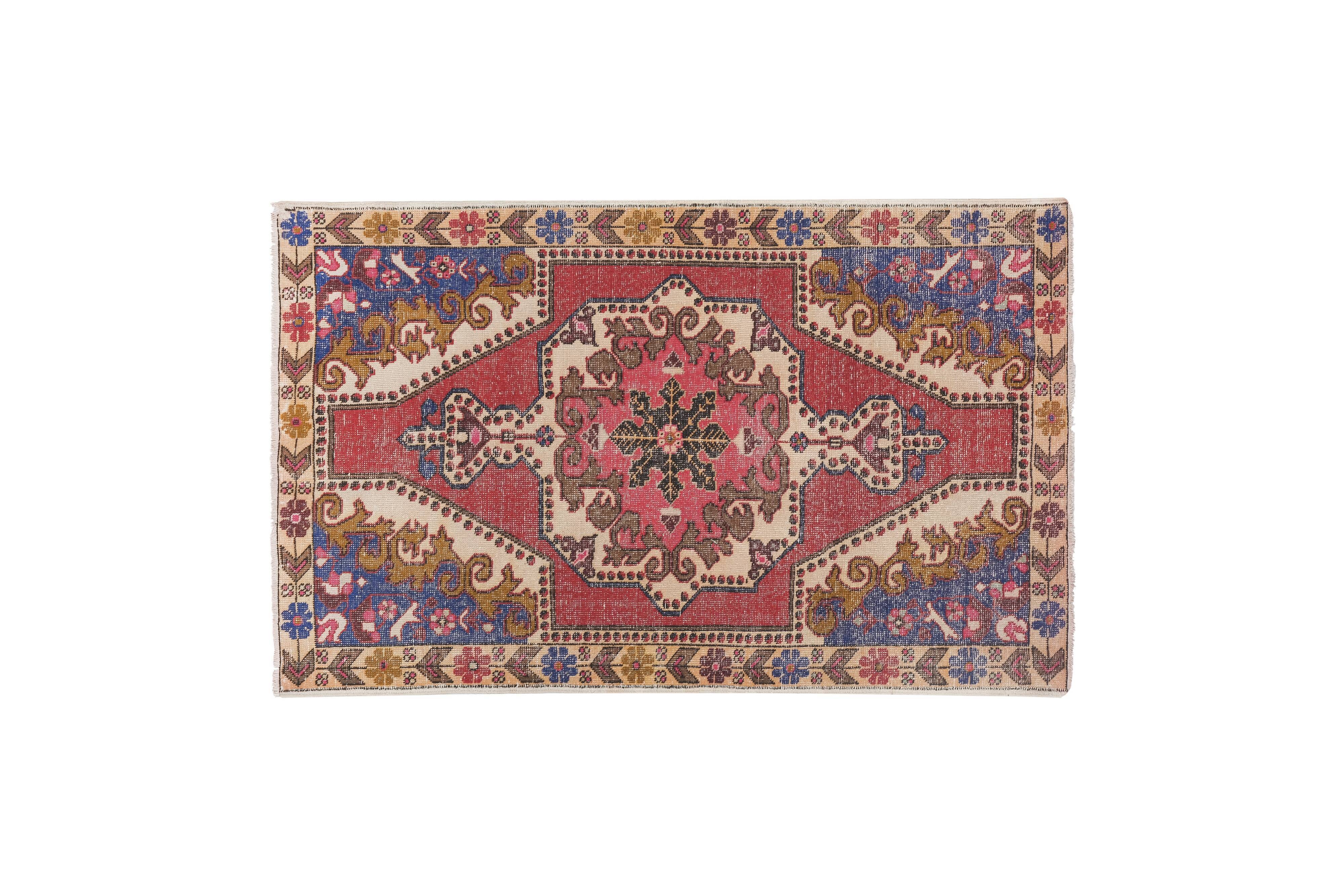 Vintage Turkish rug from Oushak, hand-woven 143x216 cm