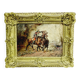 Wilfrid Constant Beauquesne -  Huile Sur Toile « Combat de cavaliers »