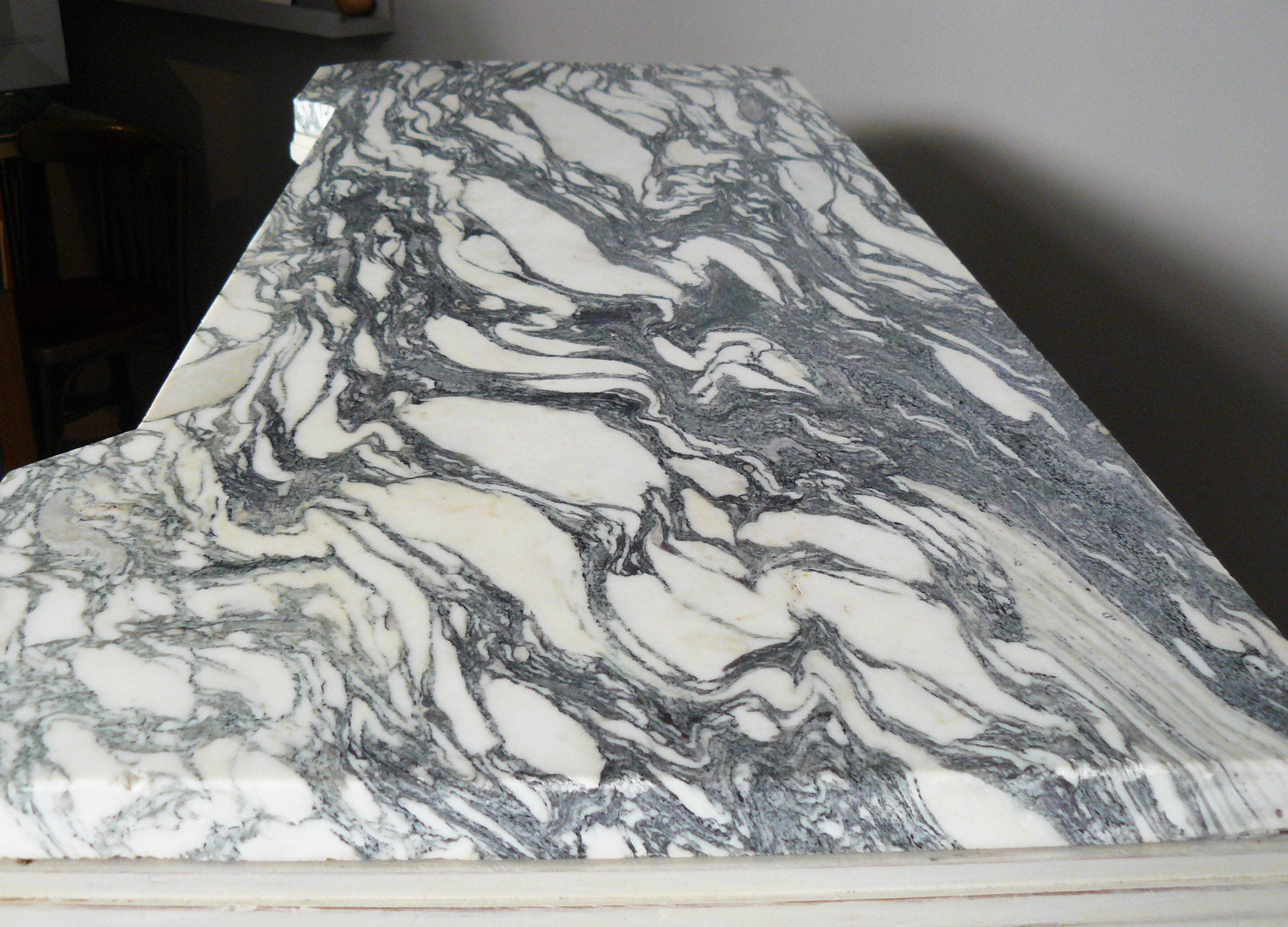 Art deco wood and marble sideboard