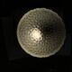 Round wall light or ceiling light with transparent glass from the 1970s.