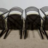 Suite of 4 Scandinavian Chairs in Stained Wood – 1960