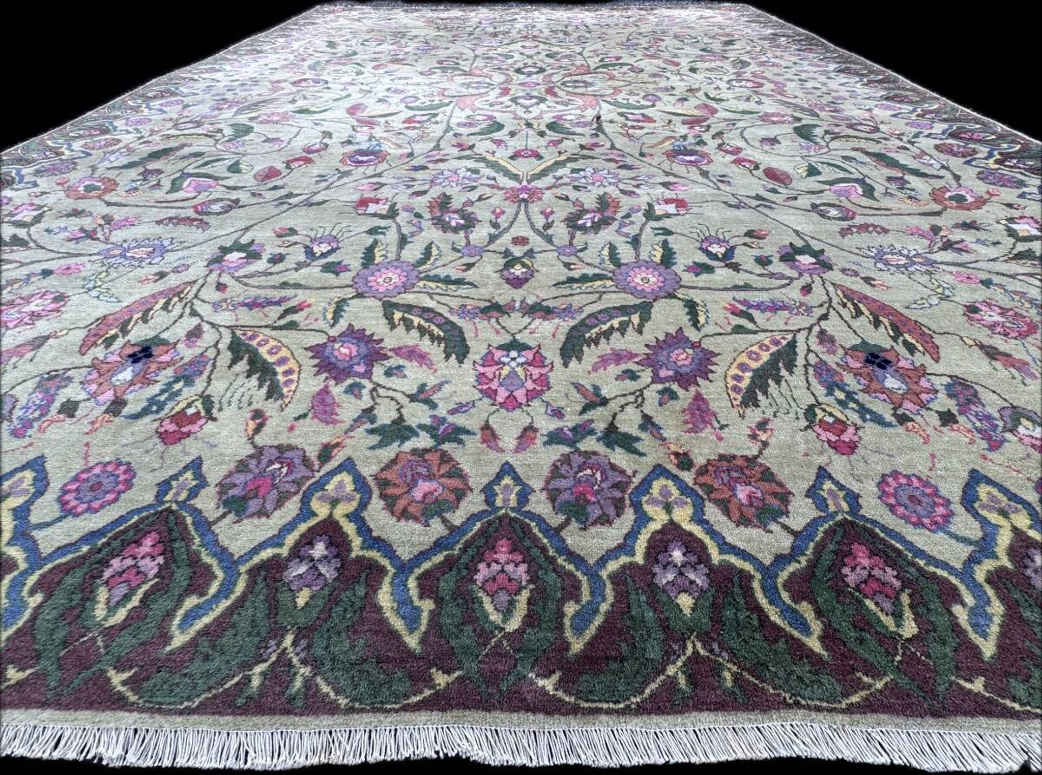 Tapis persan Kirman pistache 298x208 cm