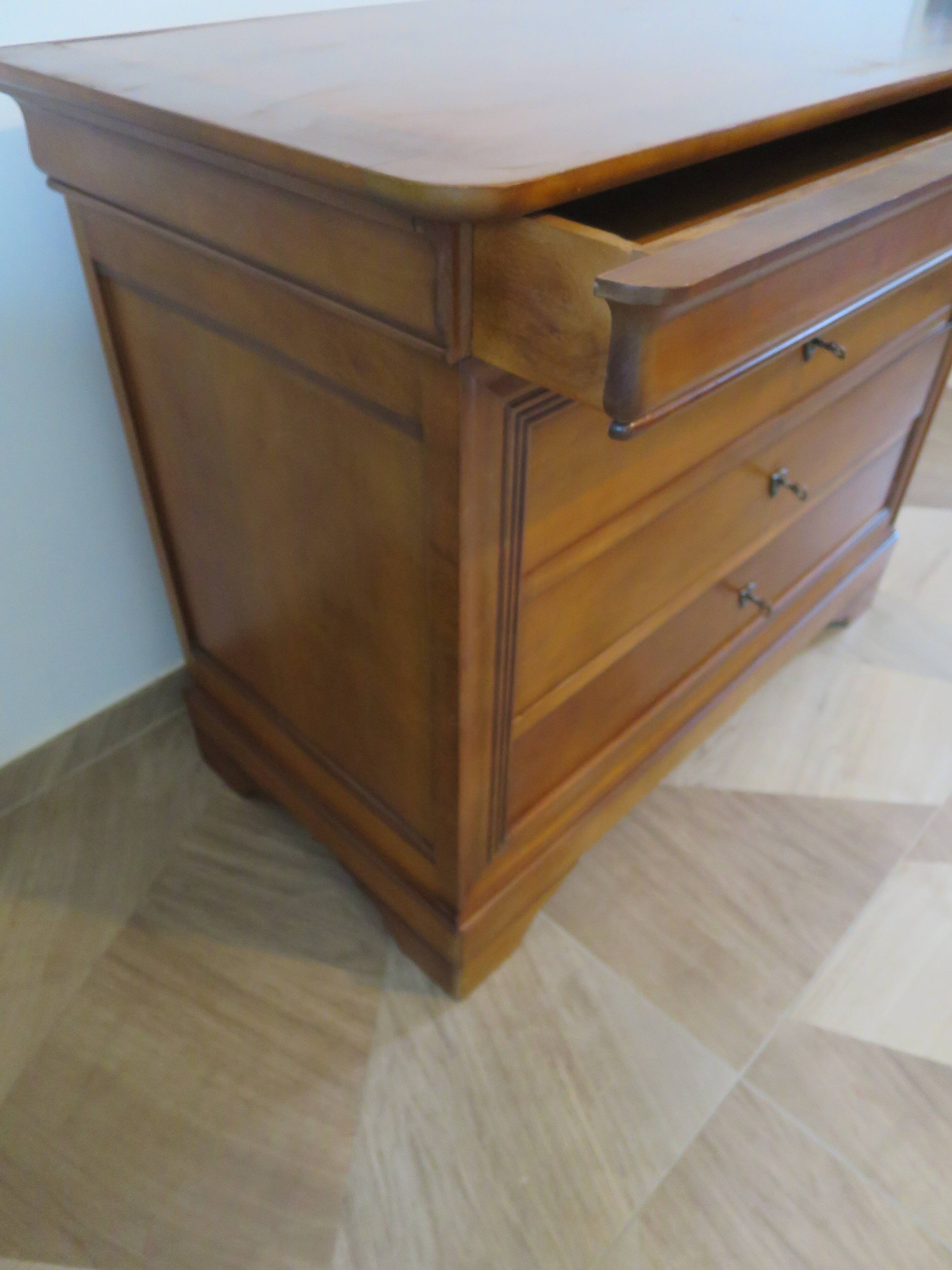 Louis Philippe style cherry wood chest of drawers