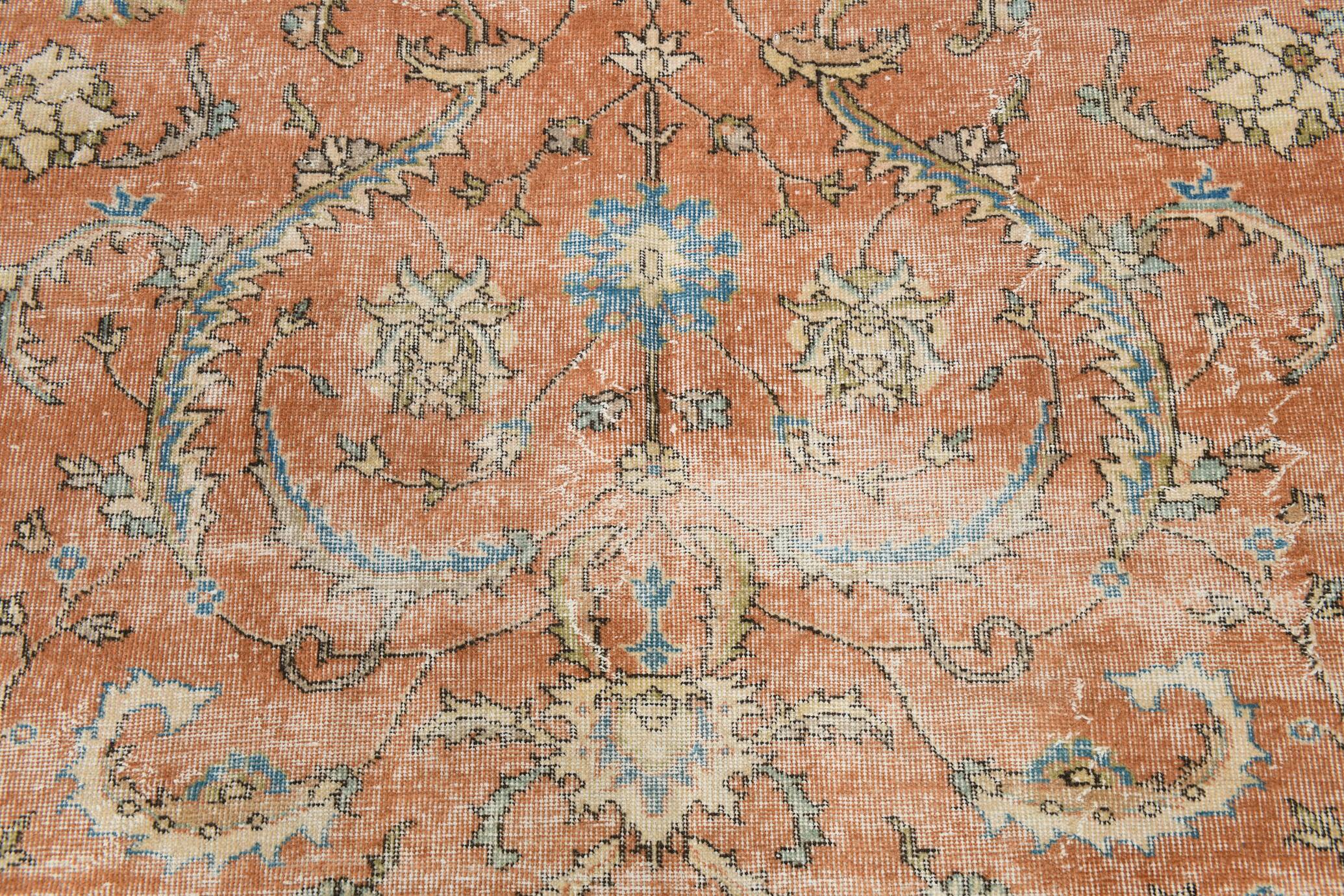 Tapis vintage turc rouge Brunt 7x10, 221x323 cm