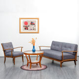 Double sofa bed from the 1950s new upholstery