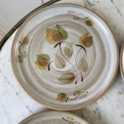 set of 4 sandstone dessert plates Niderviller Doria Ste Radegonde hand painted white years