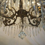 Napoleon III chandelier with crystal pendants, signed Portieux 19th century