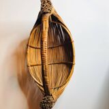 Large wicker basket Rattan design 1950