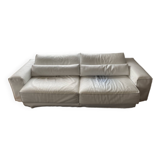 Canapé Roche Bobois cuir blanc