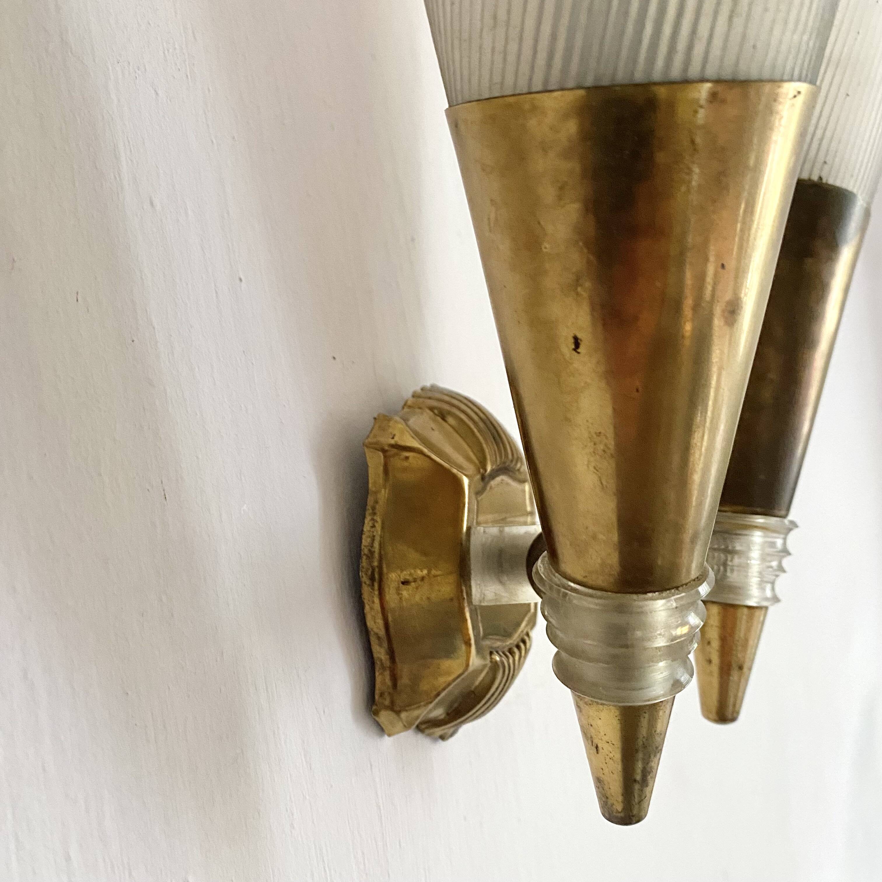 Adjustable conical wall lights from the 60s