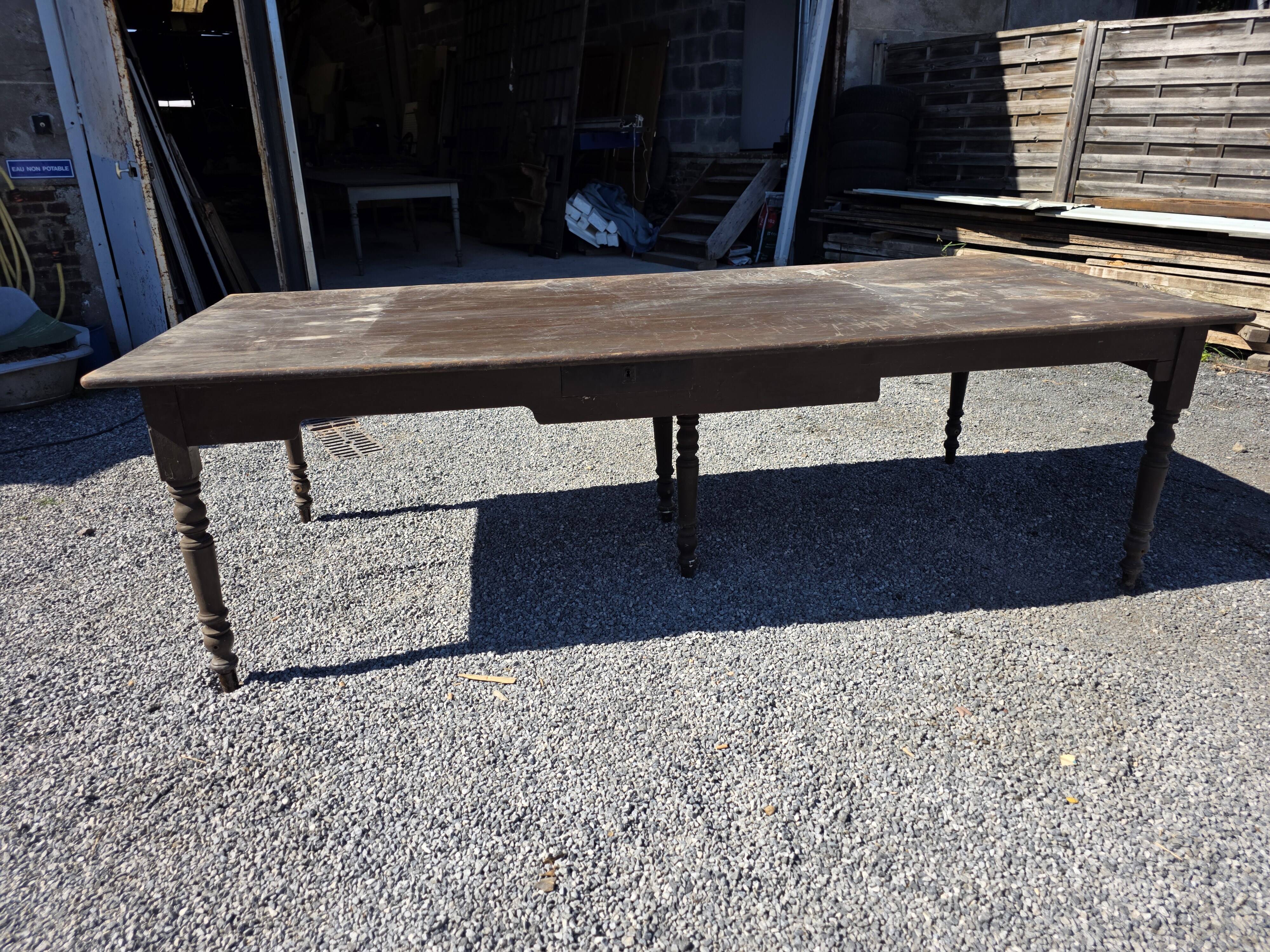 Table de ferme ancienne XXL , 268 × 110cm