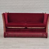 1970s, Danish 2 seater sofa, original condition, furniture velour, ash wood.