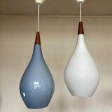 Pair of suspensions Tear Drop by Holmgaard for Louis Poulsen Denmark 1960-1969