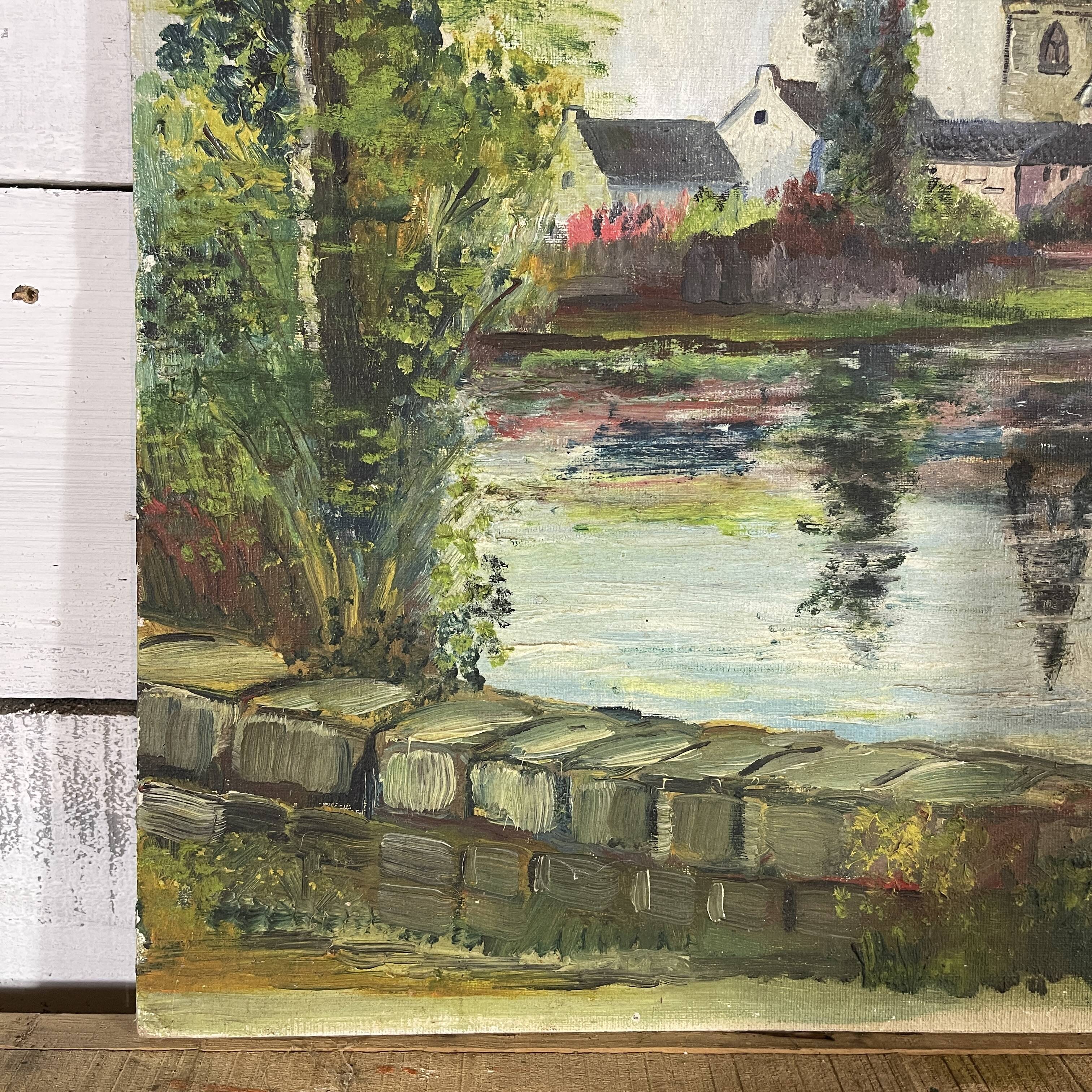 Breton landscape, oil on cardboard