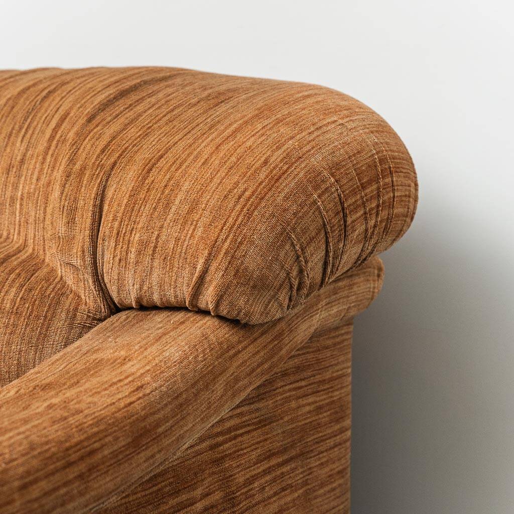 Canapé 3 places en velours côtelé marron, années 1970