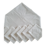 White embroidered tablecloth and 6 matching napkins